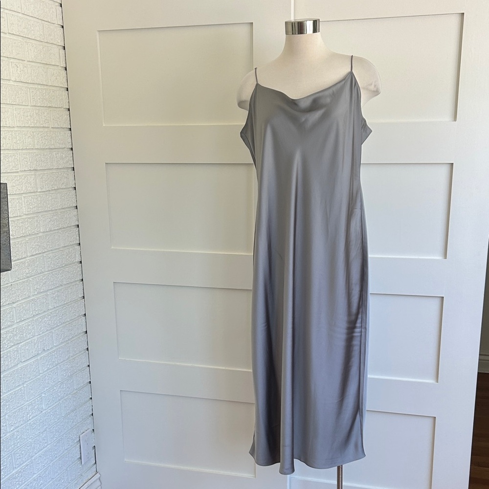 J. Crew Gwyneth Silver Slip Dress in vintage dove grey - Picture 2 of 11